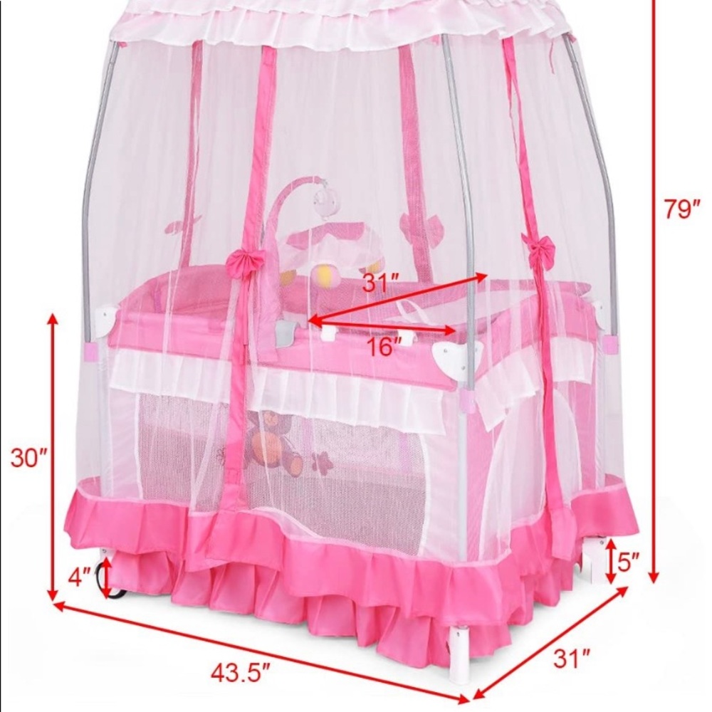 Baby play yard,changing table,musical,and tents